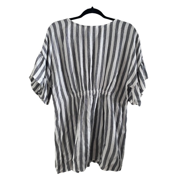 Motherhood Maternity Kimono Style Blouse Blue & White Stripe | Size:M - Picture 2 of 9